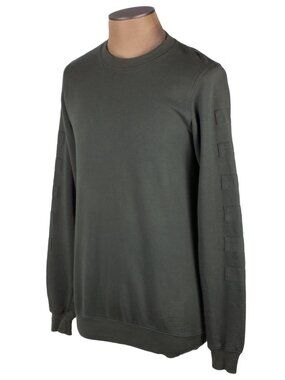 RICK OWENS DRKSHDW Green Cotton Patch Sleeve Crewneck Sweatshirt Sz S